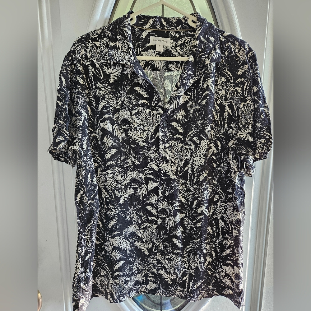Sun + Stone Black and White Men's Shirt - Picture 5 of 5
